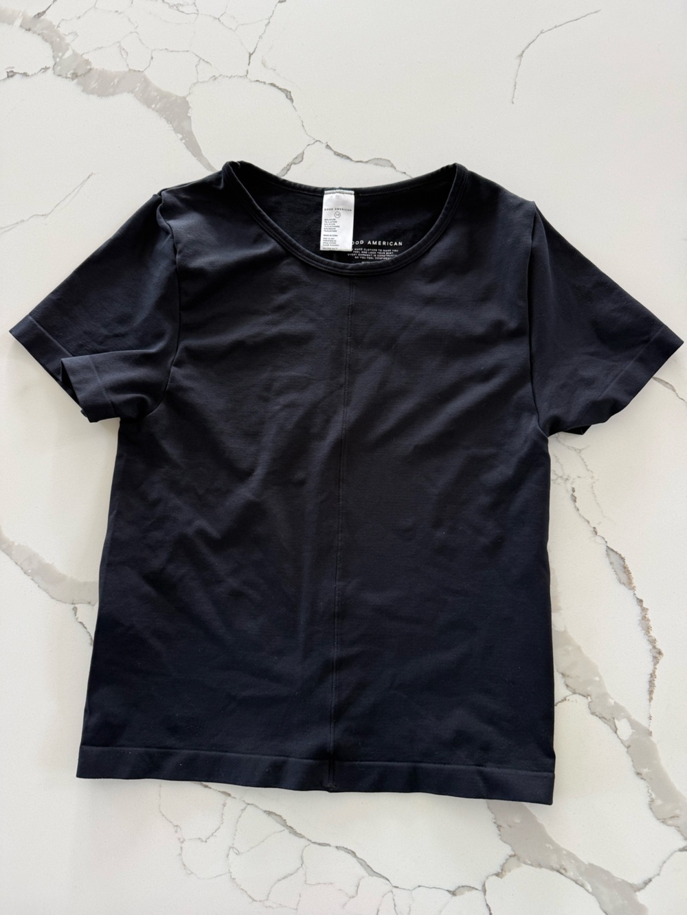 Good American Lightweight So Soft Sculpted T-Shirt Black Basic Staple